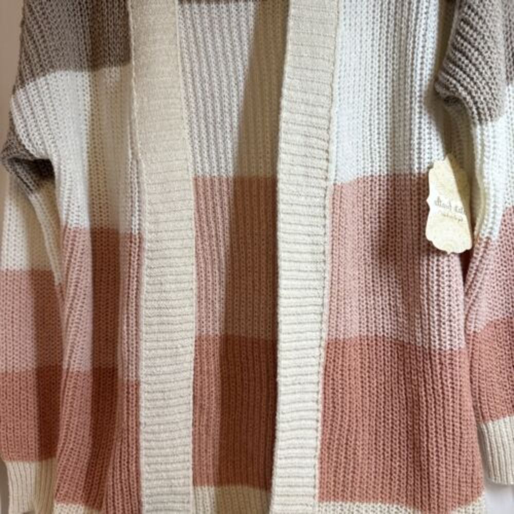 Altar'd State Cardigan Sweater Open Front Long Sleeve‎ Mocha Pink Size Small New - Picture 2 of 6